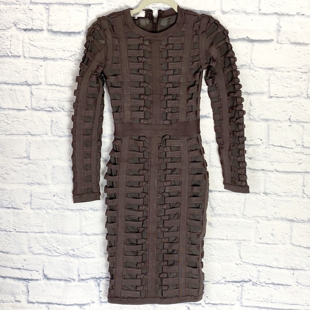 House of CB Lola bodycon bandage long sleeve mini dress small